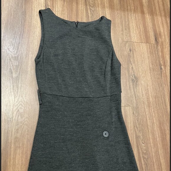Banana Republic, Gray A-Line Dress, Front Button, Back Zipper, size S - Picture 4 of 8